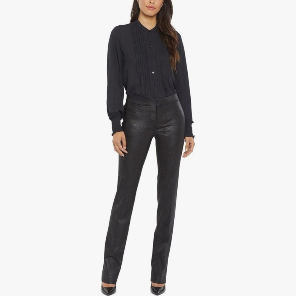 NYDJ Size 6 Black Skinny Straight-Leg Jeans